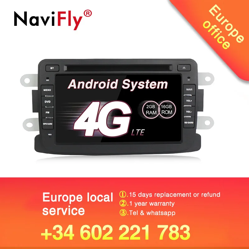 

NaviFly Android 7.1 Car DVD Player radio audio For Dacia/Sandero/Duster/Captur/Lada/Xray 2 Logan GPS Navi 4G WIFI BT RDS