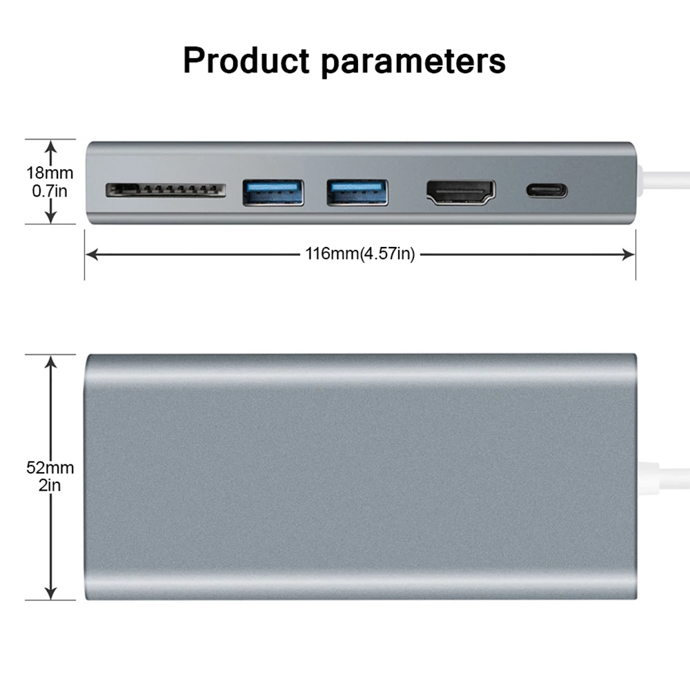 

USB Type C Converter Type C To HD.MI USB 3.0 PD Power RJ45 Ethernet Adapter SD/TF Card Reader USB HUB for MacBook Samsung
