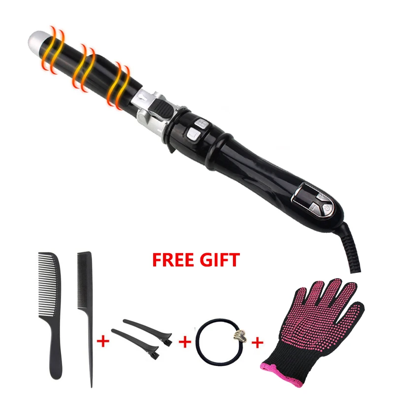 

Hair Curling Iron LCD Curlers Conical Curling Iron Single Tube Ceramic Glaze Pear Flower Cone Electric Hair Curly Iron