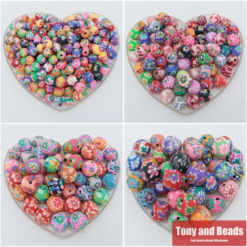 

(100Pcs=1Lot ! ) Free Shipping Fimo Polymer Clay Ceramic Spacer Loose Beads 6 8 10 12MM Pick Size For Jewelry Making FB1
