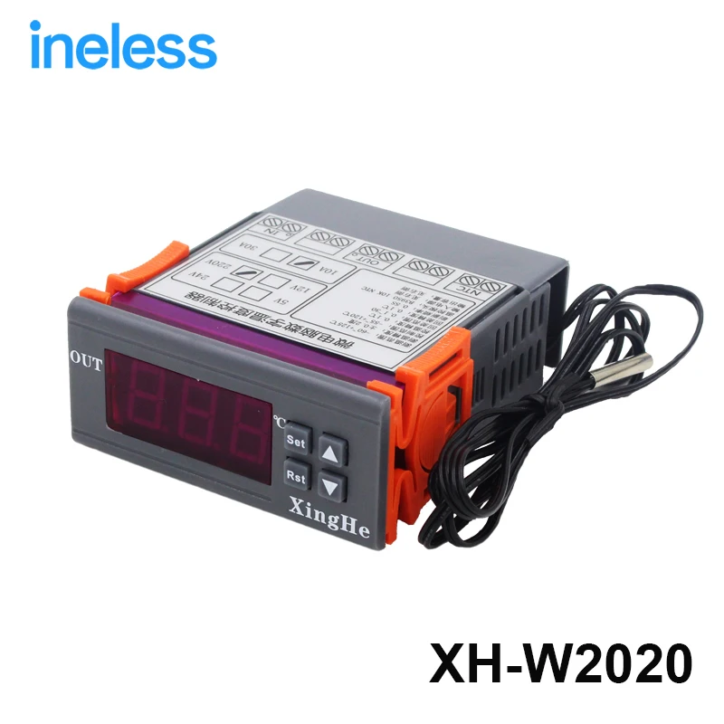 

XH-W2020 Temperature Controller AC 220/DC12 24V Electronic Digital Intelligent Temperature Switch Thermostat