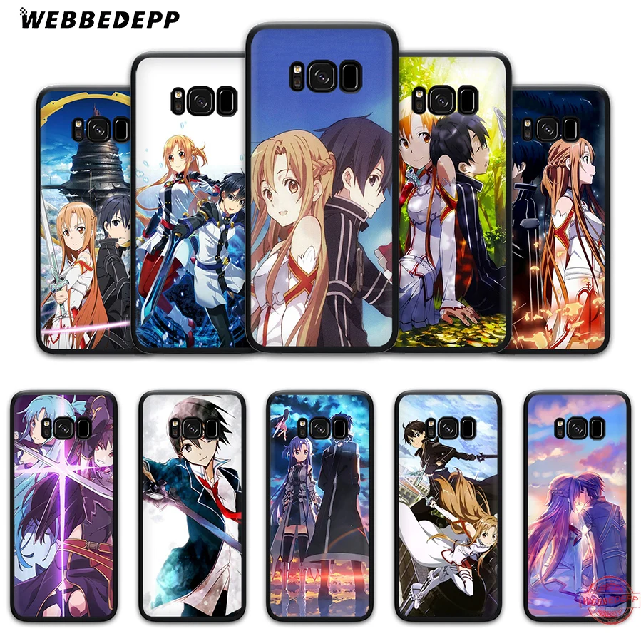 Мягкий ТПУ чехол WEBBEDEPP Sword Art Online SAO Anime для Samsung A3 A5 A6 A7 A8 A9 S6 S7 Edge S8 S9 S10e J6 Note 8 9 10 Plus |