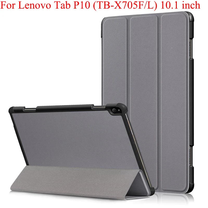 

Smart Case For Lenovo Tab P10 TB-X705F TB-X705L 10.1 inch Tri-Fold Stand Flip Cover PU leather TB-X705F/L Protective Shell Skin