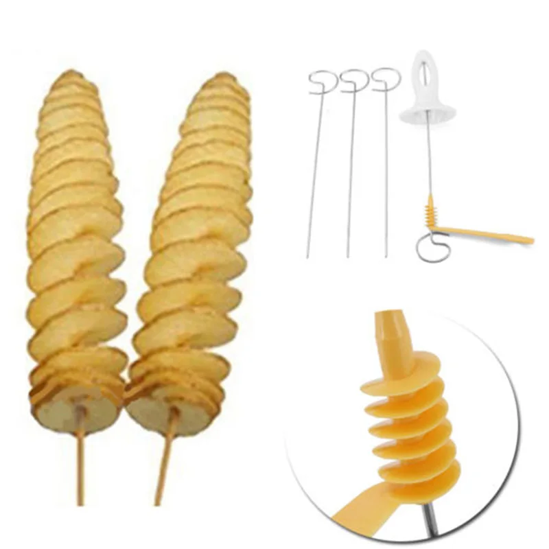 

Gadget Slicer Kitchen Cutter Accessories Tool 1pcs Set 135g Plastic + Stainless steel Spiral Shredder High Quality