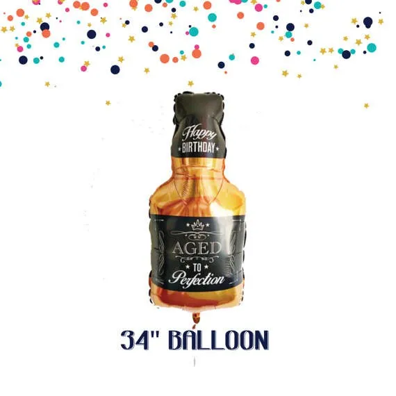 

1pcs WHISKEY Balloon Man 40th Birthday Party Beer and Whiskey Birthday Party Decor Male Birthday Aged to Perfection Jack Da