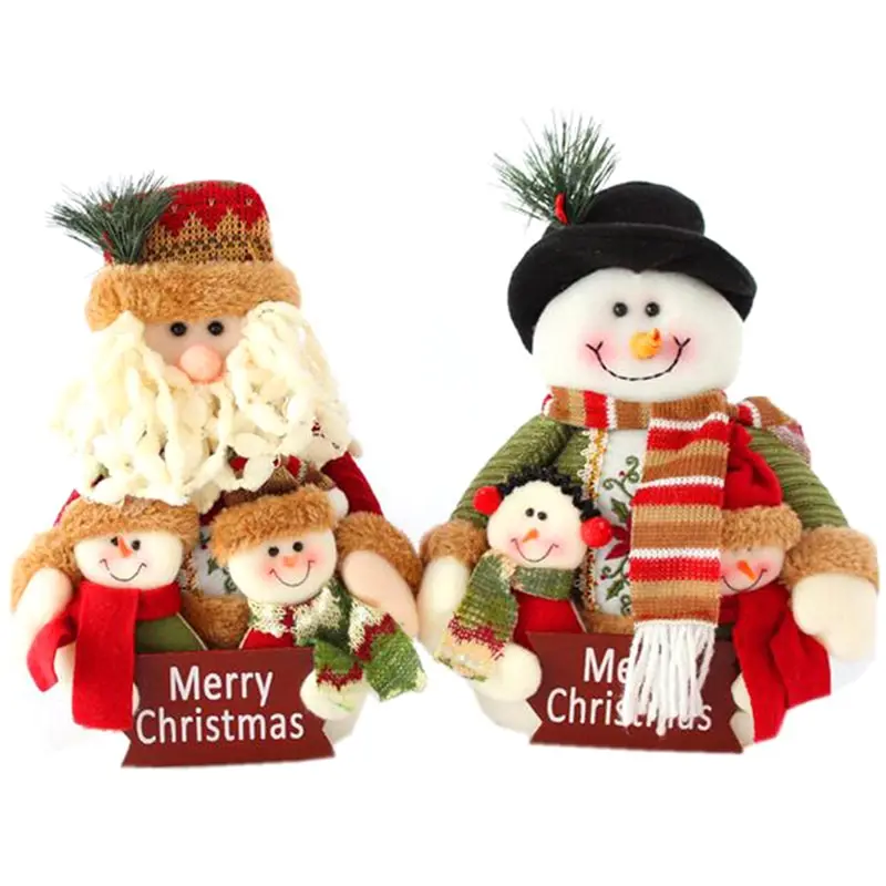Christmas Snowman Family Portrait Flannel Rag Doll Family for Kids Gifts Merry Christmas Santa Claus  Xmas Decoration Ornament
