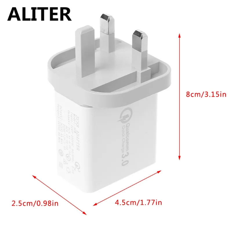 ALITER QC 3,0 30W быстрое зарядное устройство с 3 портами usb-хаб адаптер для настенного зарядного устройства EU US UK Plug