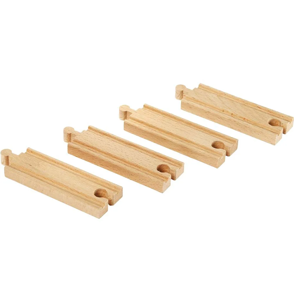 beech wood Middle Straight track railway train slot toys for kidsin