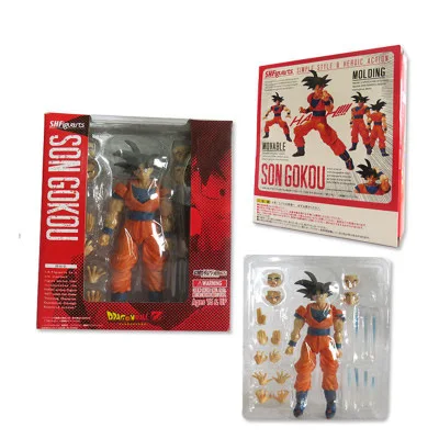 

Anime Dragon Ball Goku Action Figure Facial Replaceable PVC Collection Model Toy Super Saiyan Figure Toys For Kids 16cm