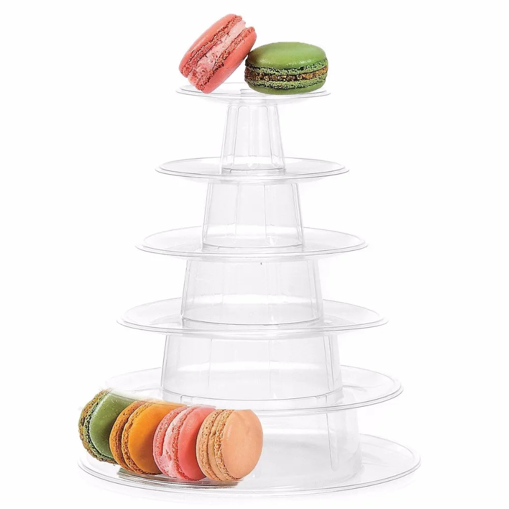 

6-layer Macarons Display Tower With 0.8 mm Material Plastic Macaron Tower Stand Fondant Cake Stand Wedding Cake Decorating Tool