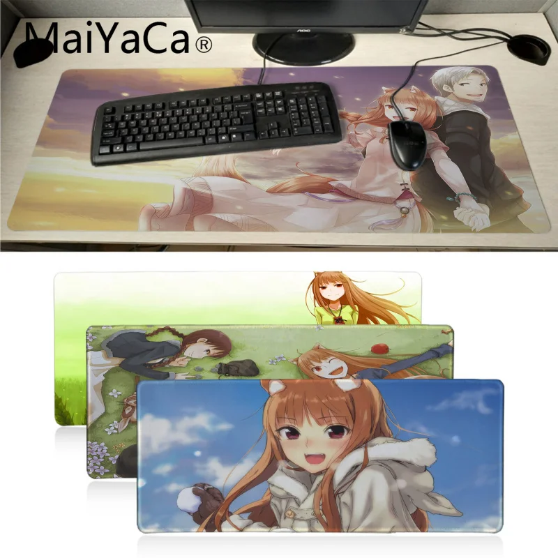 

MaiYaCa Spice and Wolf Holo Cute Beauty Anime Girls mouse pad gamer play mats Speed Version Gaming Keyboard Pad mouse pad gamer