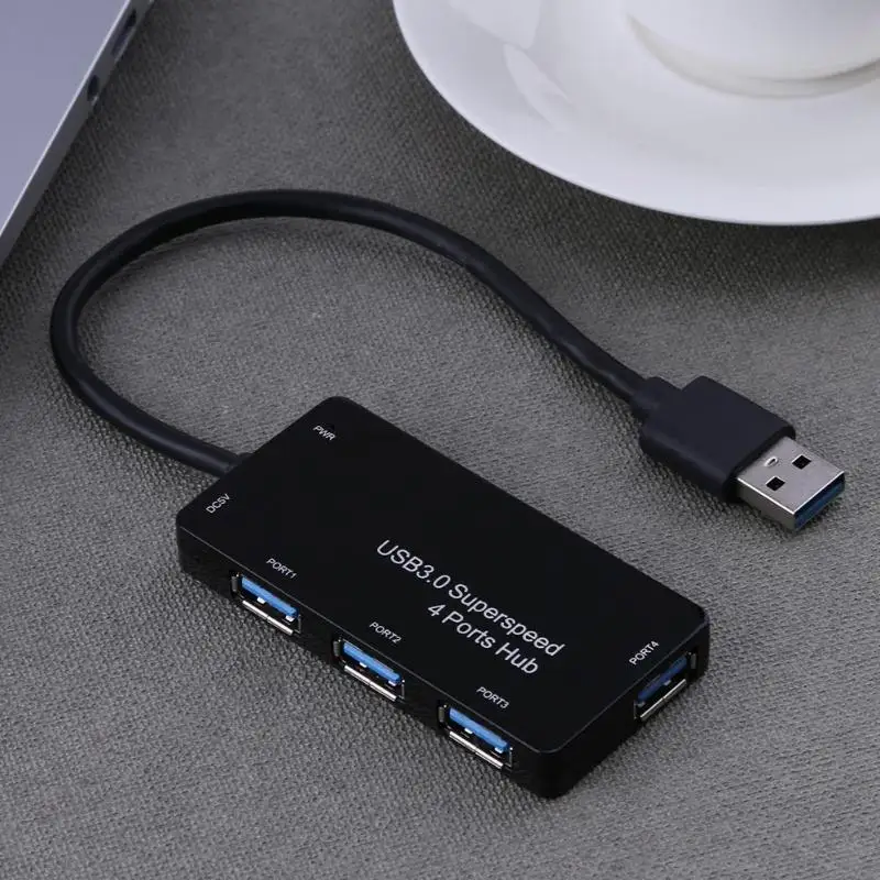 المحمولة 4 ميناء USB 3.0 الخائن محول مع المحور الفاصل محول الطاقة 5 جيجابايت في الثانية Hub لأجهزة الكمبيوتر المحمول الكمبيوتر PC الطاقة إمدادات