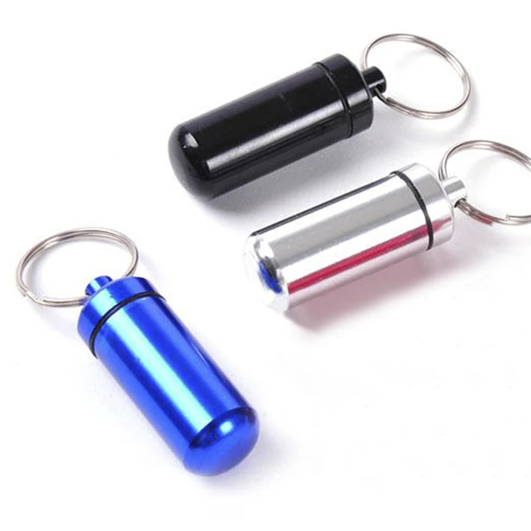 

2017 arrival Multifunction Outdoor First Aid Aluminum Bottles Keychain First Aid Pill Key Chain Seal Kit Portable