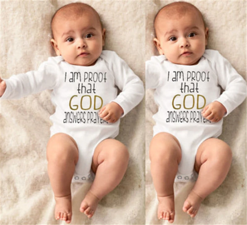 

2018 Newborn Baby Boys Girls Fashion Long Sleeve O-Neck Letter Bodysuits Playsuit Outfit Summer Sunsuit Baby Clothes 0-24M