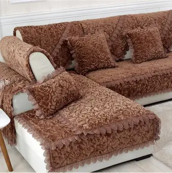 

Fyjafon 1 Piece Warm Sofa Cover Armrest Slipcover Plush Backrest Covering Sofa Towel Pillowcase
