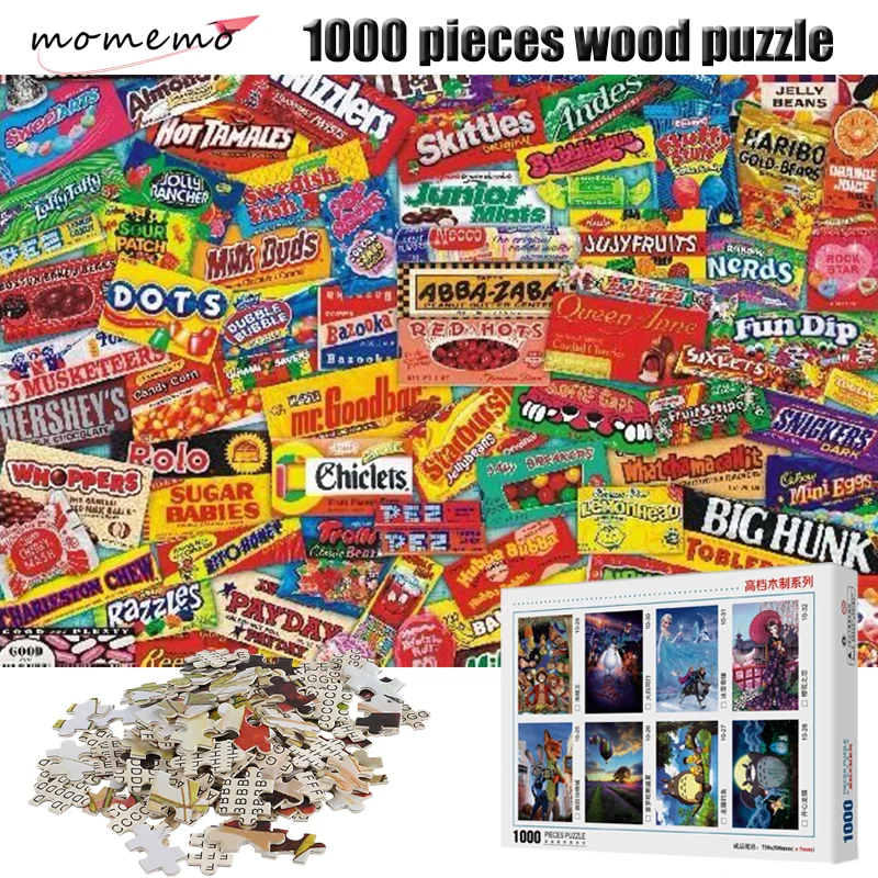 

MOMEMO Jigsaw Puzzles Candy Packaging Collection 1000 Pieces Wooden Puzzle for Adults Puzzle Games Toys Children Educational Toy