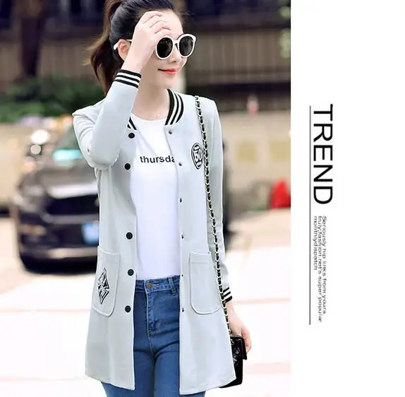 Women Basic Coats 2018 Spring Women Baseball Jacket Slim Cotton Vintage Coats Women Autumn Coat Jaquetas Feminina 2XL