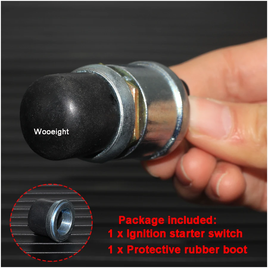 Wooeight Waterproof Car Boat Track Engine Switch Horn Push Button Start Starter 60A 12VDC  40A 24VDC Universal Ignition Switch (4)