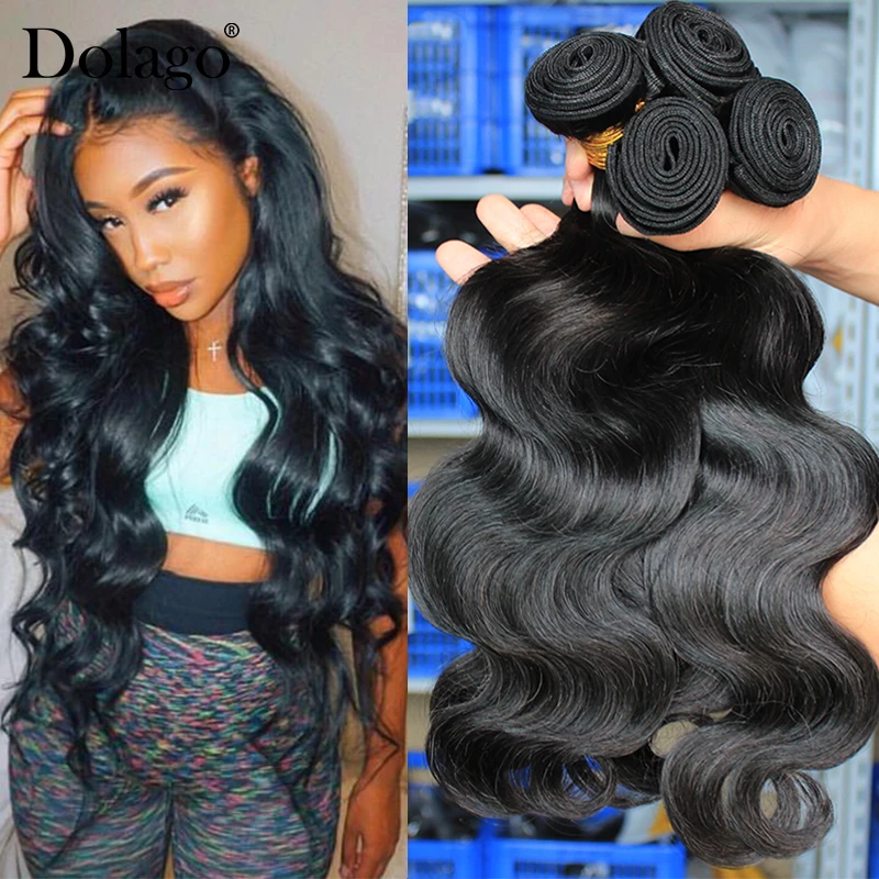 

Body Wave Bundles Brazilian Virgin Hair Weave Bundles 100% Human Hair Bundle Extension 10-26" 1/3/4 pcs Raw Dolago Hair Products