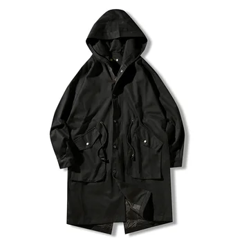 

Autumn And Winter jacket men 2019 New Fashion solid color loose cotton jacket big size hooded Thin black Coat 5XL Men's clothing
