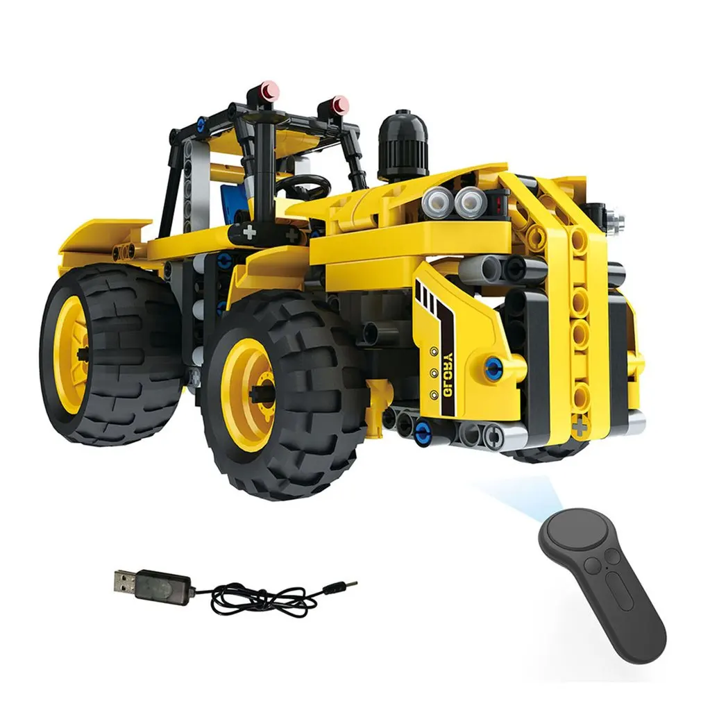 MoFun-13017 2,4 г 4CH зарядка через usb Building Block Имитация RC электрический трактор 382 шт. DIY автомобиля игрушка, модель автомобиля подарки для детей