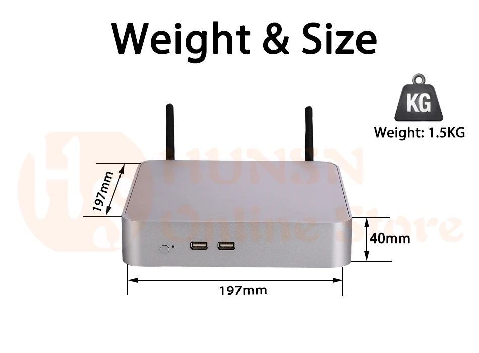 Fanless Mini PC I5 6300HQ I7 6700HQ I7 7700HQ HUNSN BA03 (05)