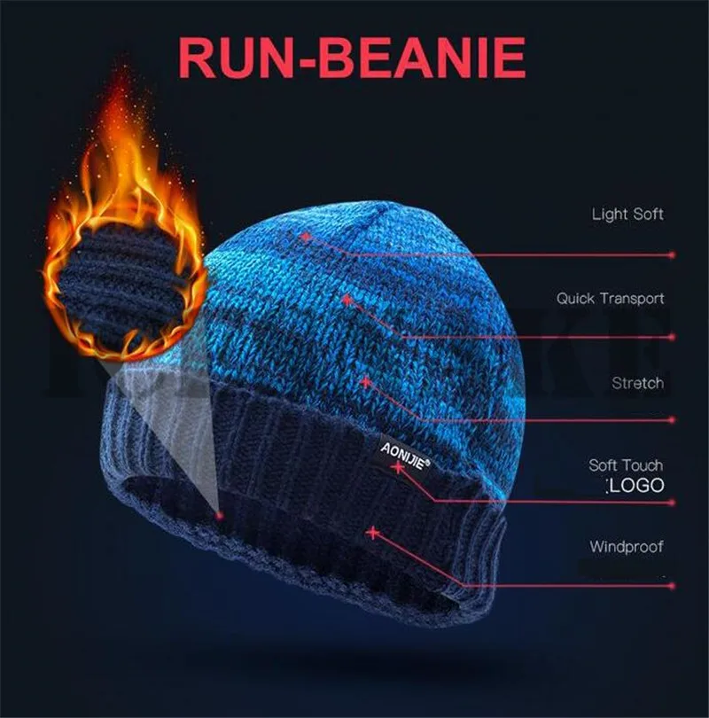 AONIJIE Зимние трикотажные ветрозащитный работает Кепки s Открытый Спорт Велоспорт Лыжный Спорт шапка для бега для Для мужчин Для женщин