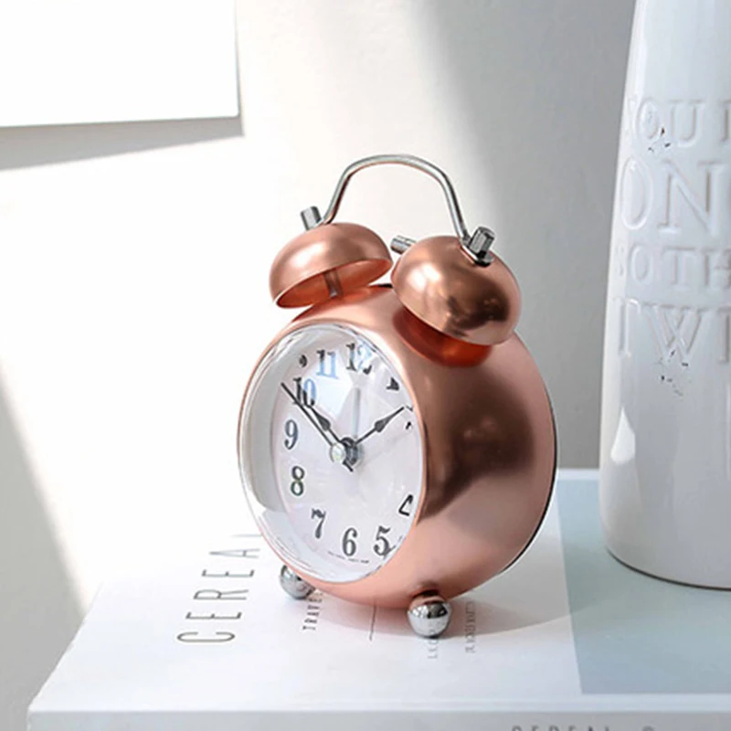 Часы лимитированной серии Relogio металлический будильник тише для креативного античного стиля иглы кварца американского кругового одного лица