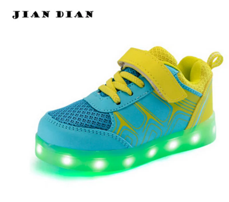 JIANDIAN Led Children Shoes USB Charging Basket Shoes With Light Up Kids Casual Boys&Girls Luminous Sneakers Glowing Shoe Enfant JIANDIAN Led Children Shoes USB Charging Basket Shoes With Light Up Kids Casual Boys&Girls Luminous Sneakers Glowing Shoe Enfant