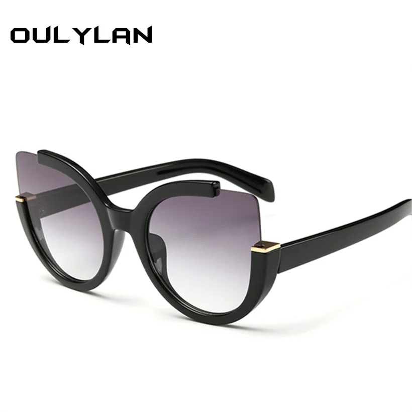 Oulylan сексуальные солнцезащитные очки кошачий глаз для женщин Классическая оправа для очков Feminino роскошные дизайнерские модные мужские женские солнцезащитные очки UV400