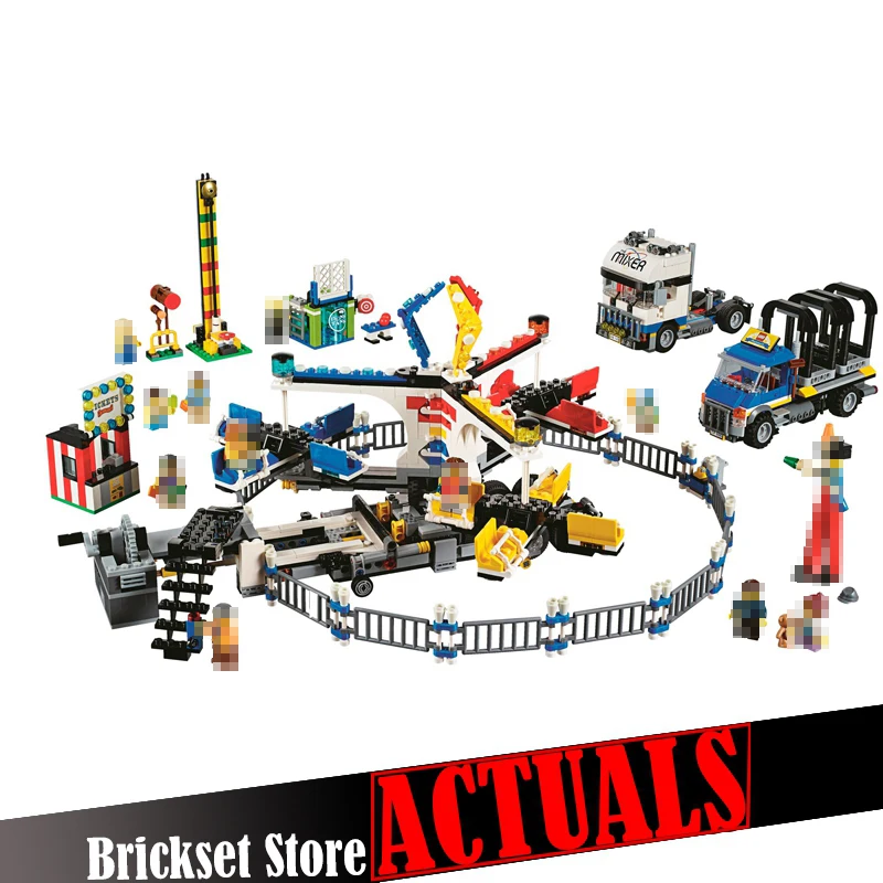 

1858PCS LEPIN 15014 Fairground Mixer Modular Street Creator Expert Truck Building Bricks Blocks Toys Compatible 10244 brinquedos