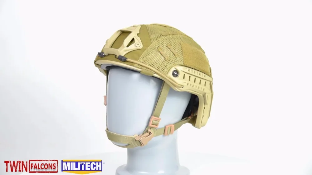 

MILITECH TWINFALCON Tactical Helmet Cover For FAST High Cut Ballistic Helmet 500D Genuine Cordura Nylon Mesh Helmet Protection