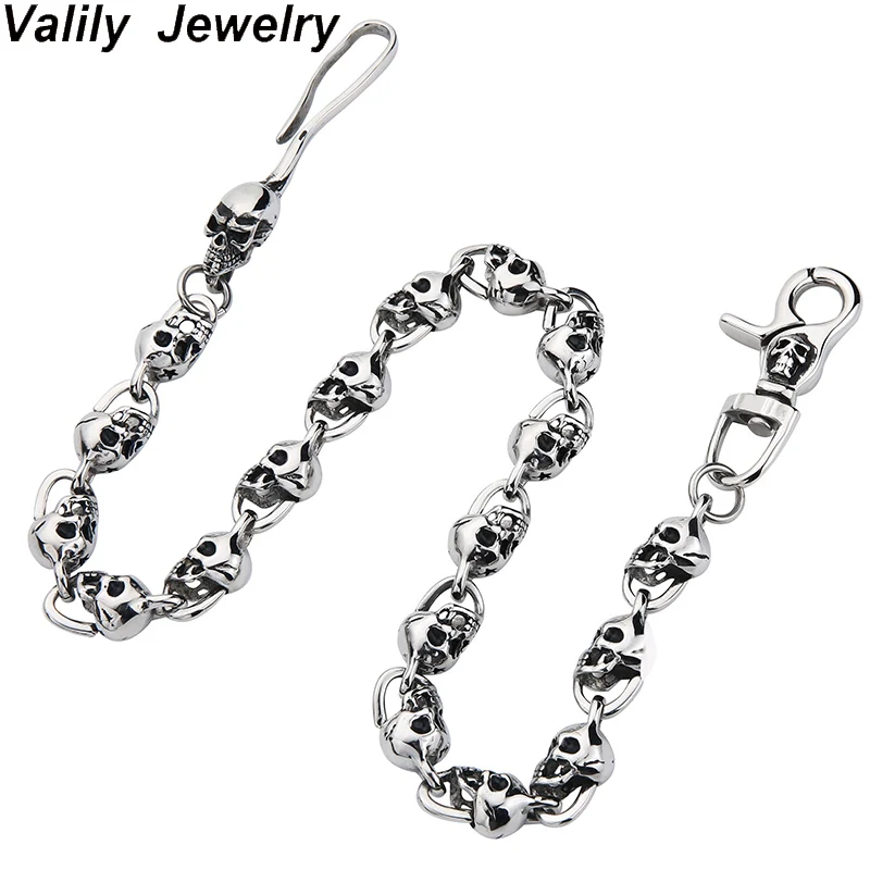 Valily Skull Trouser Chains for Men Punk Vintage Skeleton Pants Chain Stainless Steel Cool Hiphop Waist Chains Jewelry for Male Valily Skull Trouser Chains for Men Punk Vintage Skeleton Pants Chain Stainless Steel Cool Hiphop Waist Chains Jewelry for Male