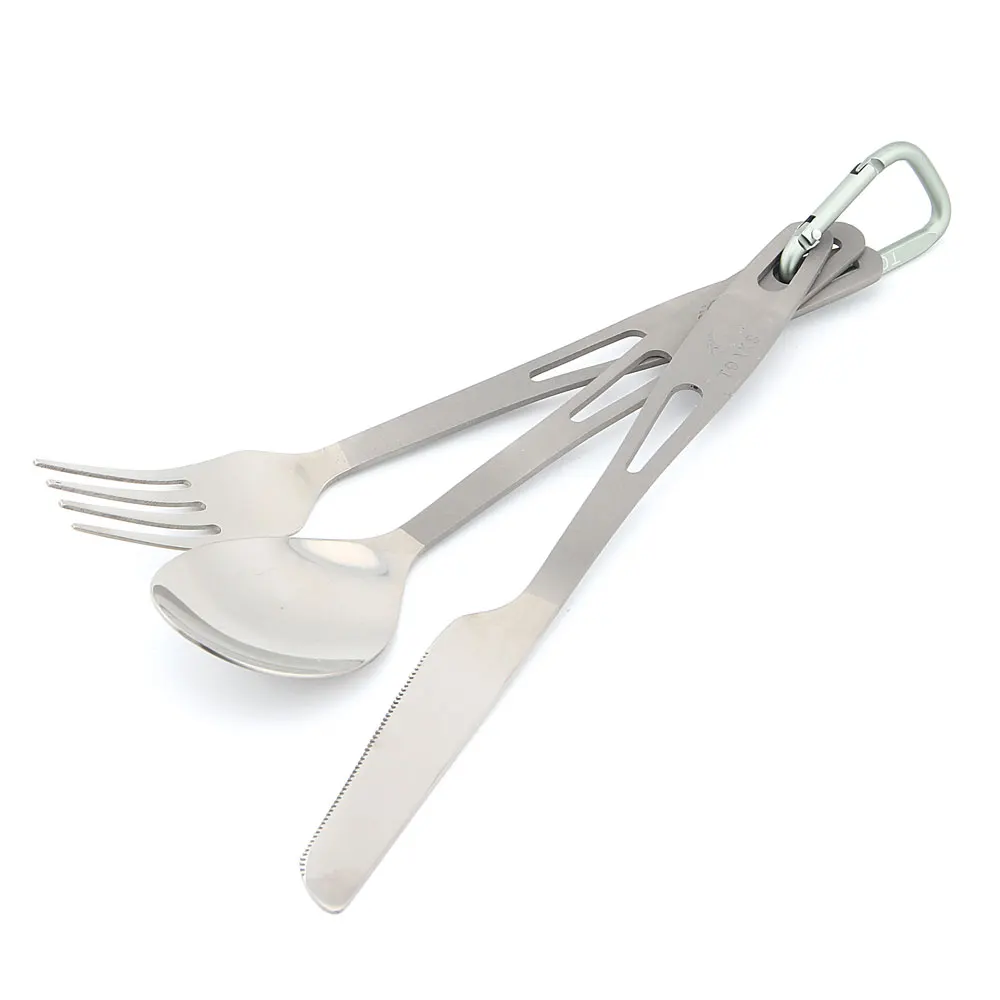 

TOAKS SLV-02 Titanium 3-Piece Outdoor Cutlery Set Spoon fork and Knife