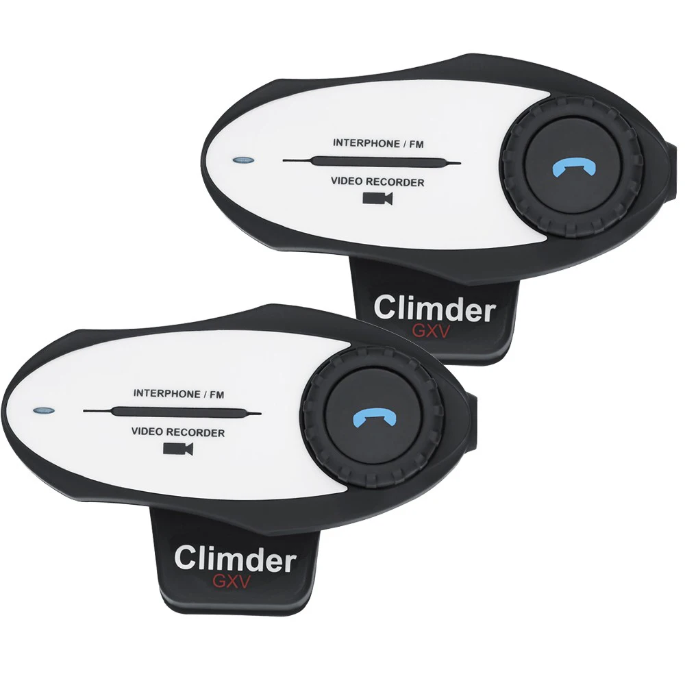

2pcs Smart Motorcycle Handsfree BT Interphone Helmet Intercom Bluetooth Headset with FM Radio 720P Video Recorder Camera