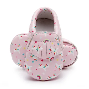 

Fashion Unicorn Dinosaur printing First walkers shoes Princess Soft sole Baby Moccasins Newborn baby girls shoes For 0-24 Month