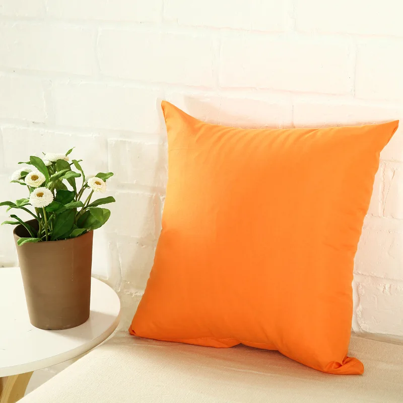YWZN однотонный чехол для подушки, Простой яркий цвет, чехол для подушки, декоративная наволочка, чехол s - Цвет: Оранжевый