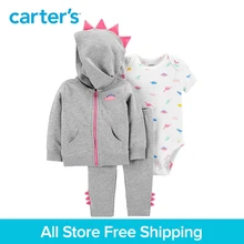 3pcs cute dinosaur bodysuit spike pants spike jacket set Carter s baby girl spring autumn clothing