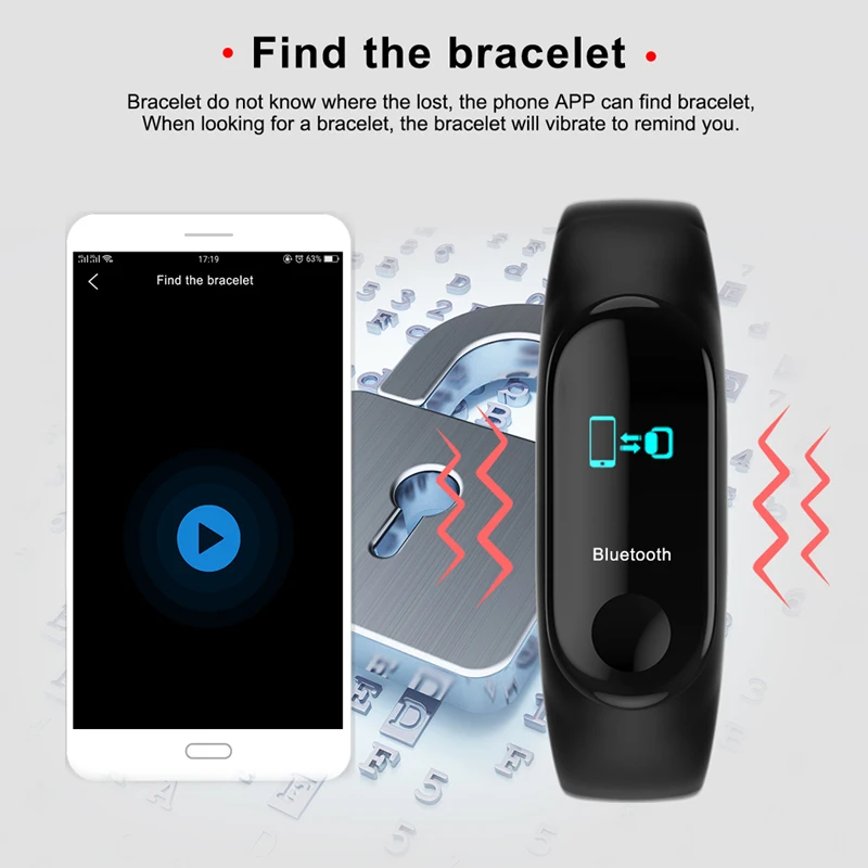  M3 Smart Band Fitness Tracker Smart Bracelet Heart Rate Monitor Watches Waterproof Sport Wristband  - 33056470831