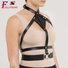 Кожаные Подвязки для ног Fullyoung, ремень для тела, ремень для обруча, подвязки, ремни для женщин, грудь, тело, сексуальные костюмы, подтяжки, Эротические