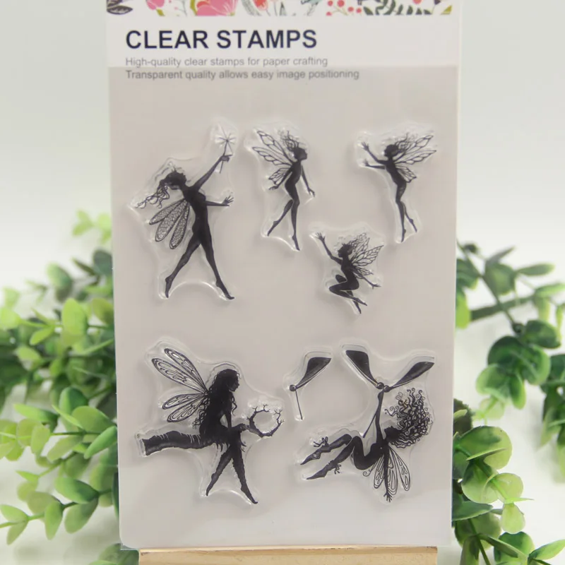 

1 sheet DIY Flower Fairy Design Transparent Clear Rubber Stamp Seal Paper Craft Scrapbooking Decoration