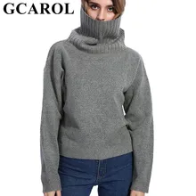 GCAROL Fall Winter Women Turtleneck Sweater 20% Wool High Quality Oversized Knit Jumper Soft Hand Pullover In 3 Colors