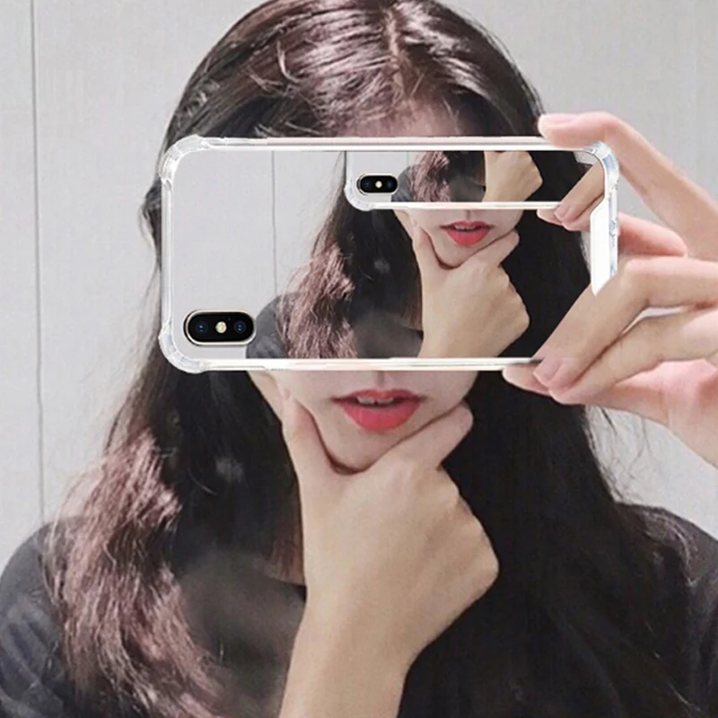 Роскошный зеркальный чехол для iphone XS Max XR силиконовый мягкий ударопрочный из ТПУ