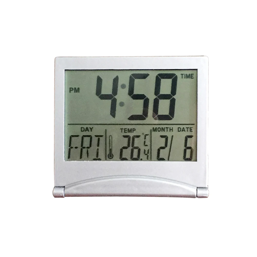 Portable LCD Cover Display Digital Thermometer Temperature Weather Station Clock Folding Travel Desk Calendar | Инструменты