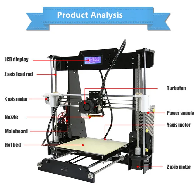 Anet Высокоточный 3d принтер автоматический уровень и нормальный A8 Impresora 3D DIY Набор