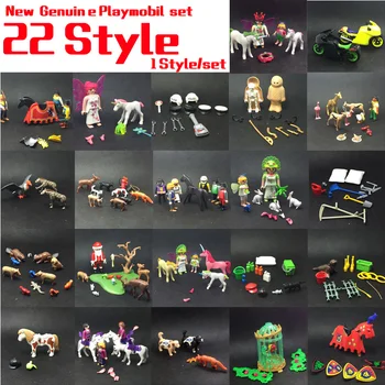 

22 Style Playmobil Dolls City Zoo Kit toys Children's Petting Zoo Action Figure Kit Playmobil mini Bricks Toy Gift