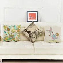 Easter Sofa Bed Home Festival Decorative Pillow Case Cushion Cover Easter Decorative Pillow coussin decoratif 45X45cm#007