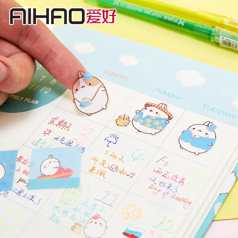 

12 Sheets/pack Stationery Stickers Cute Rabbit Kawaii Diary Planner Decorative Mobile Stickers Scrapbooking DIY Craft Stickers
