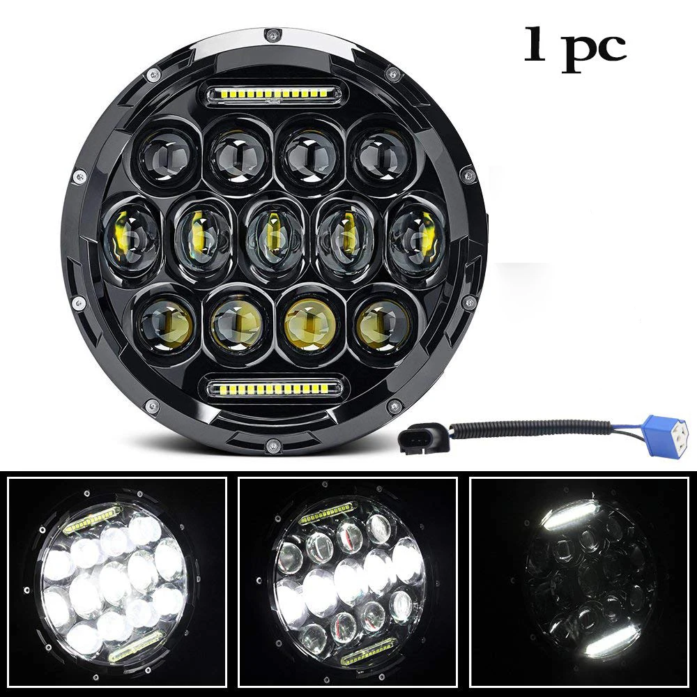 

7 Inch For Harley Motorcycles LED Headlights H4 H13 Hi Low Beam Daytime Running Lights 6000K For Jeep Wrangler Offroad Light