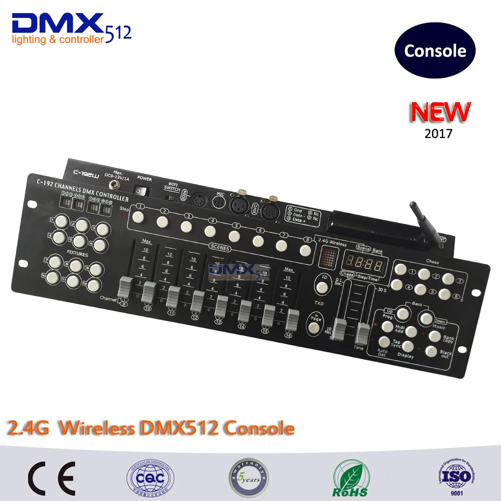 DHL Free shipping 2.4G Wireless DMX controller 192CH DMX console for dj lighting and stage lighting